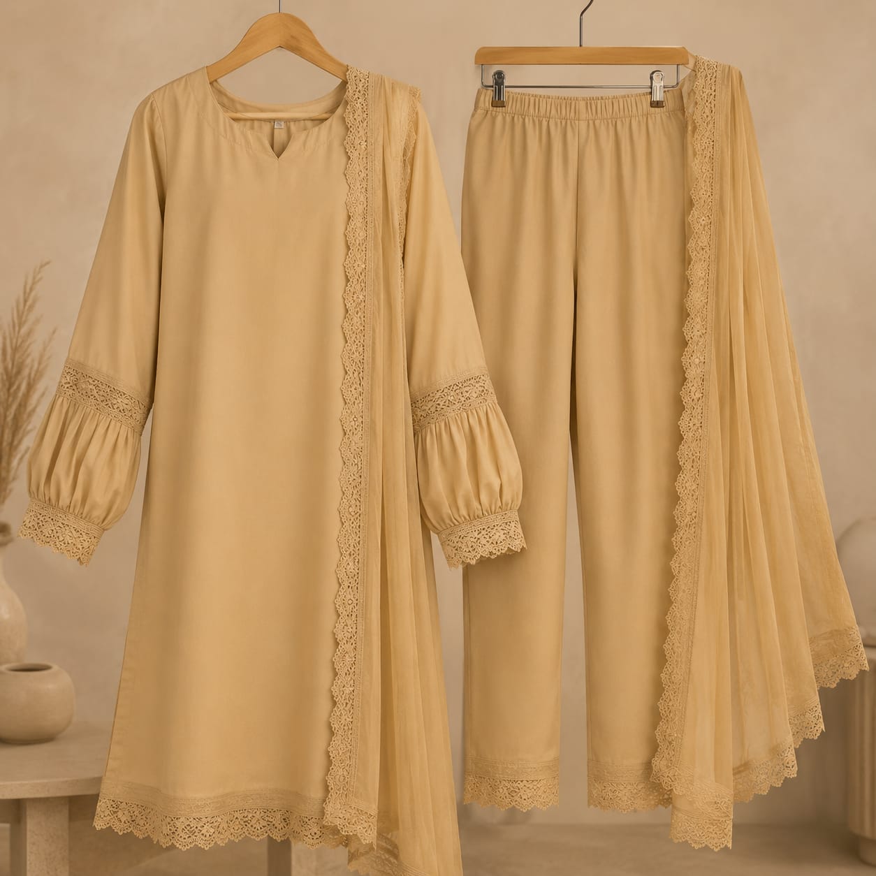 Saiqas Collection® Beige Family Twinning Three-Piece Sui