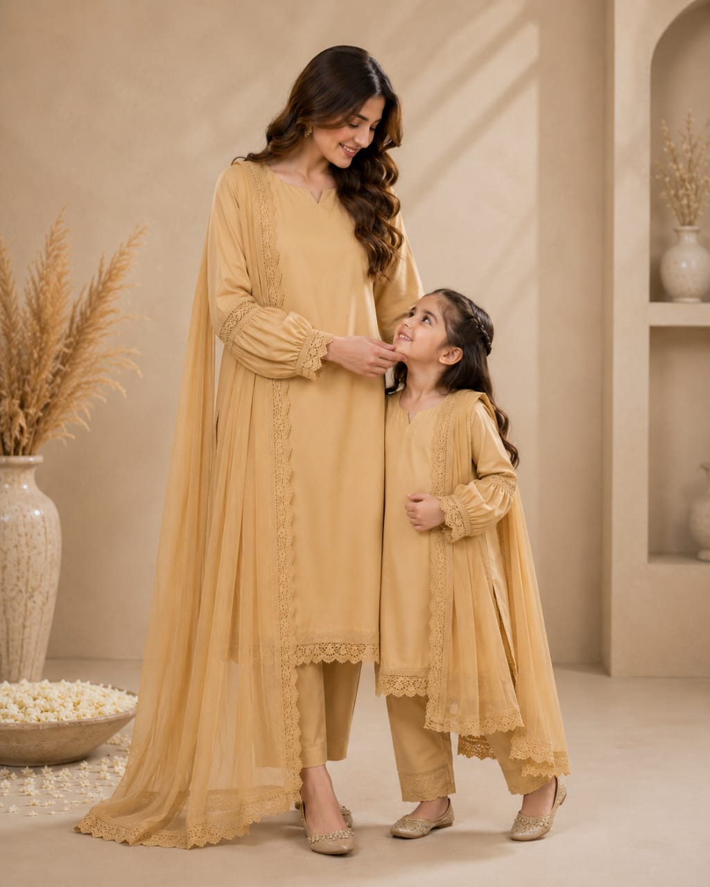 Saiqas Collection® Beige Family Twinning Three-Piece Sui
