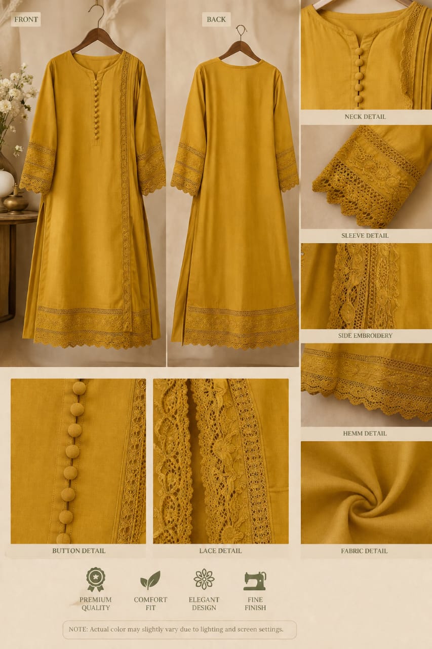 Saiqas Collection® Mustard Yellow Family Twinning Three-Piece Suit