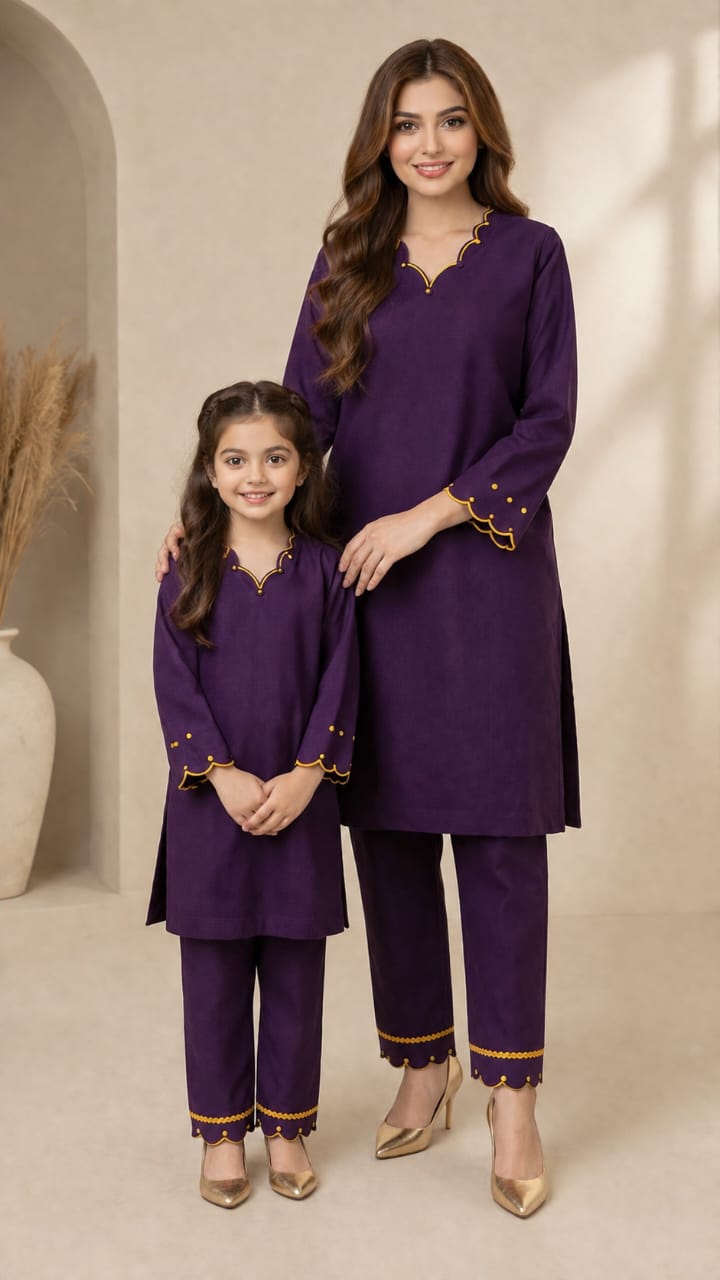 Saiqas Collection® Royal Purple Family Twinning Two-Piece Suit