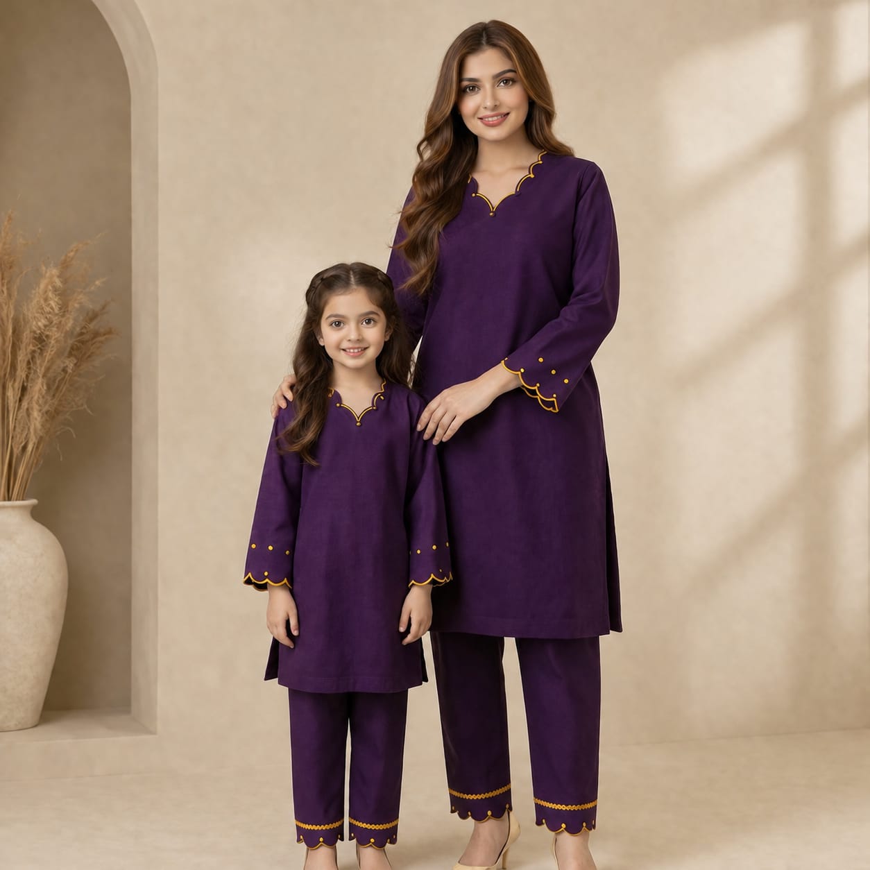 Saiqas Collection® Royal Purple Family Twinning Two-Piece Suit