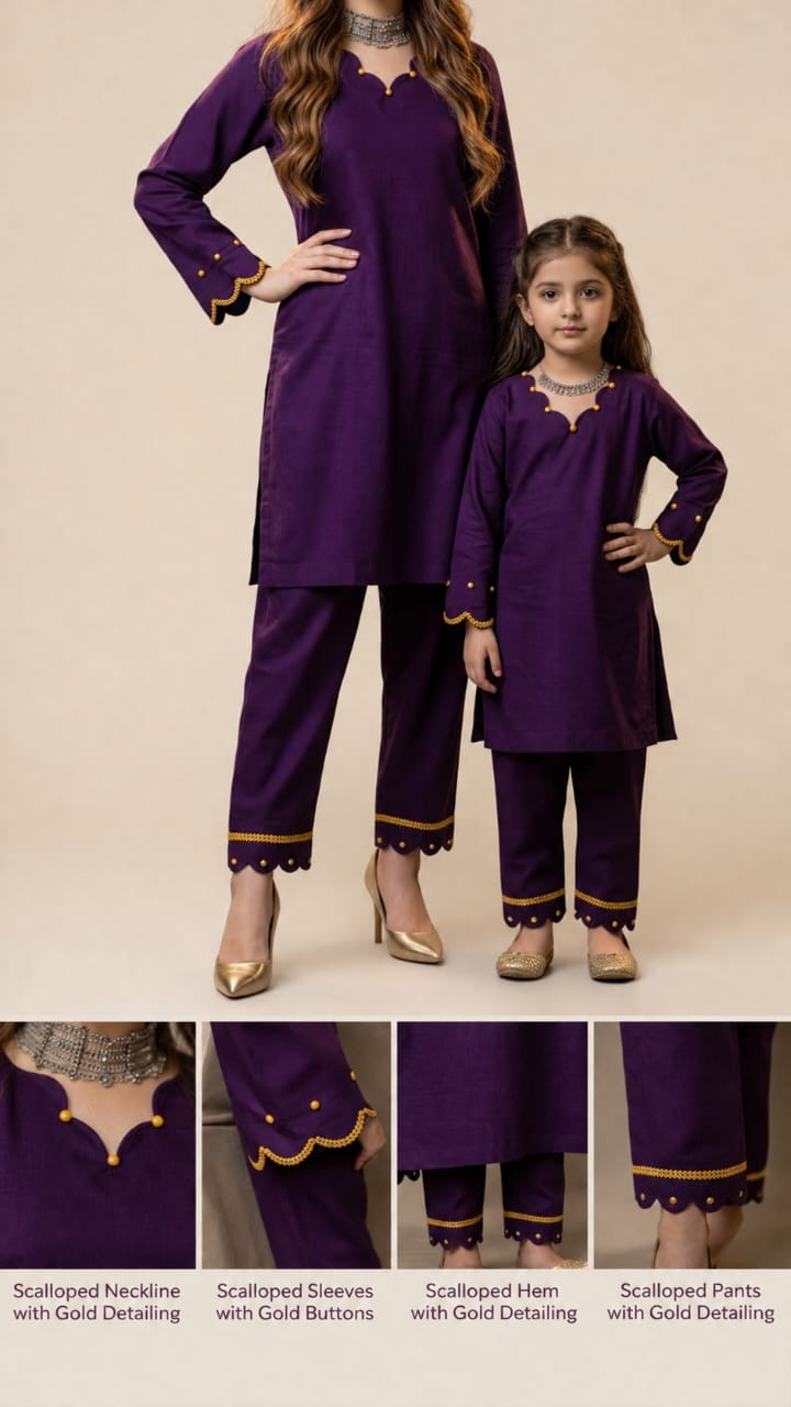 Saiqas Collection® Royal Purple Family Twinning Two-Piece Suit
