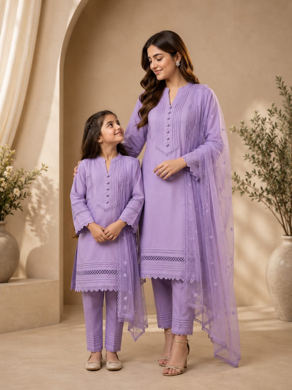 Saiqas Collection® Lavender Family Twinning Three-Piece Suit