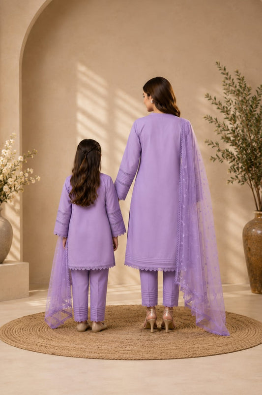 Saiqas Collection® Lavender Family Twinning Three-Piece Suit